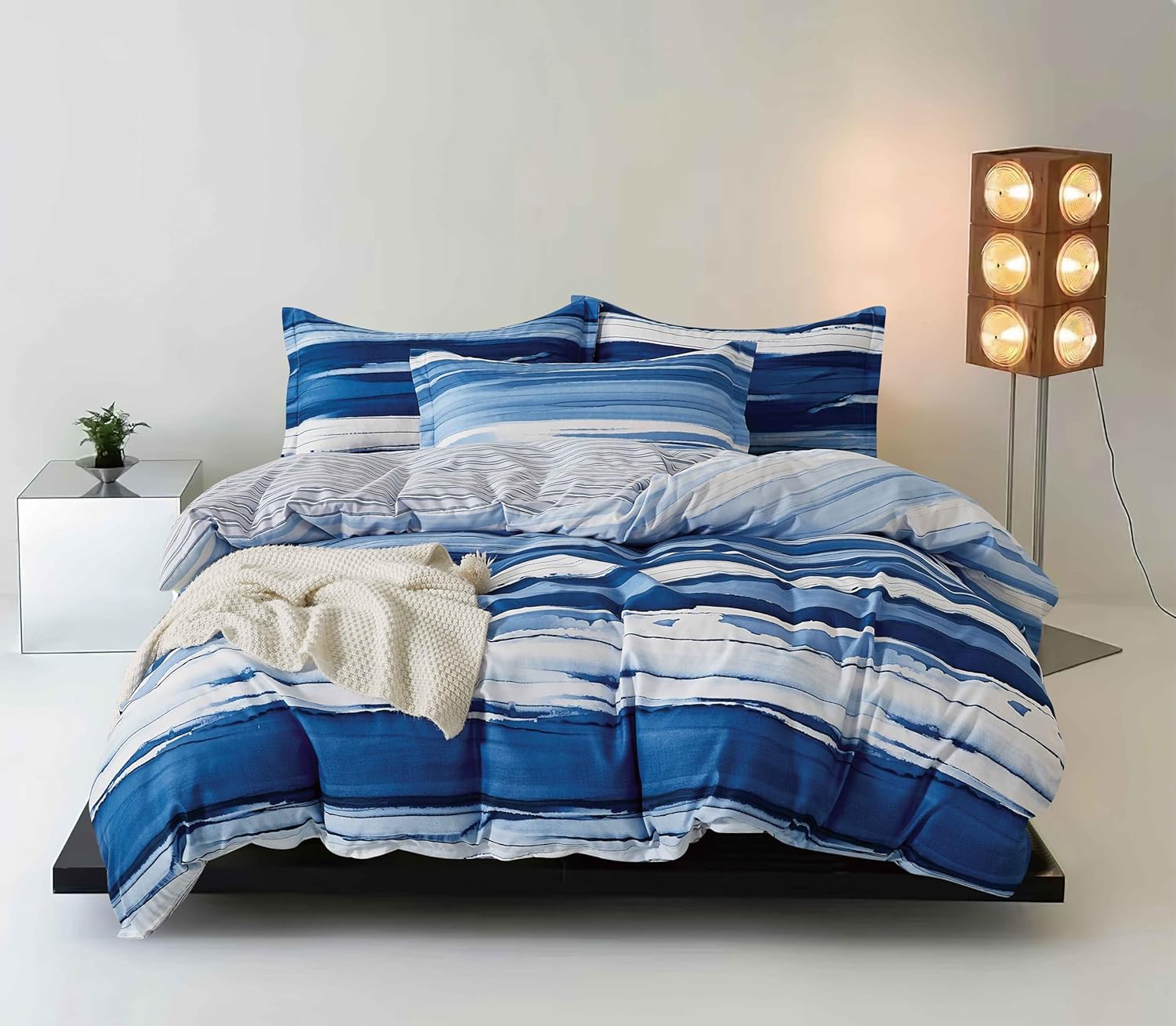Luxury bedding sets with duvets, sheets, and pillowcases.