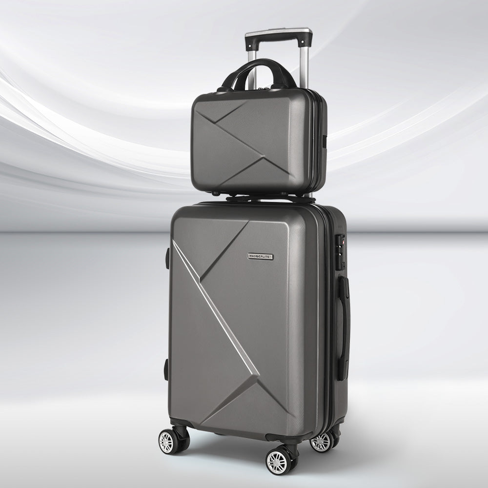 Durable suitcases and travel luggage with wheels.