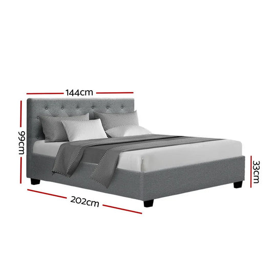 Artiss Bed Frame Double Size Gas Lift Grey VILA - Mekamart Australia