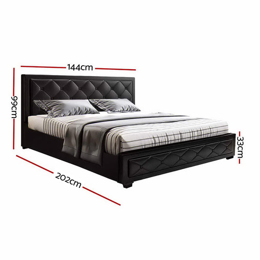 Artiss Bed Frame Double Size Gas Lift Black TIYO - Mekamart Australia