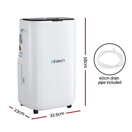 Devanti Dehumidifier 20L Air Purifier White