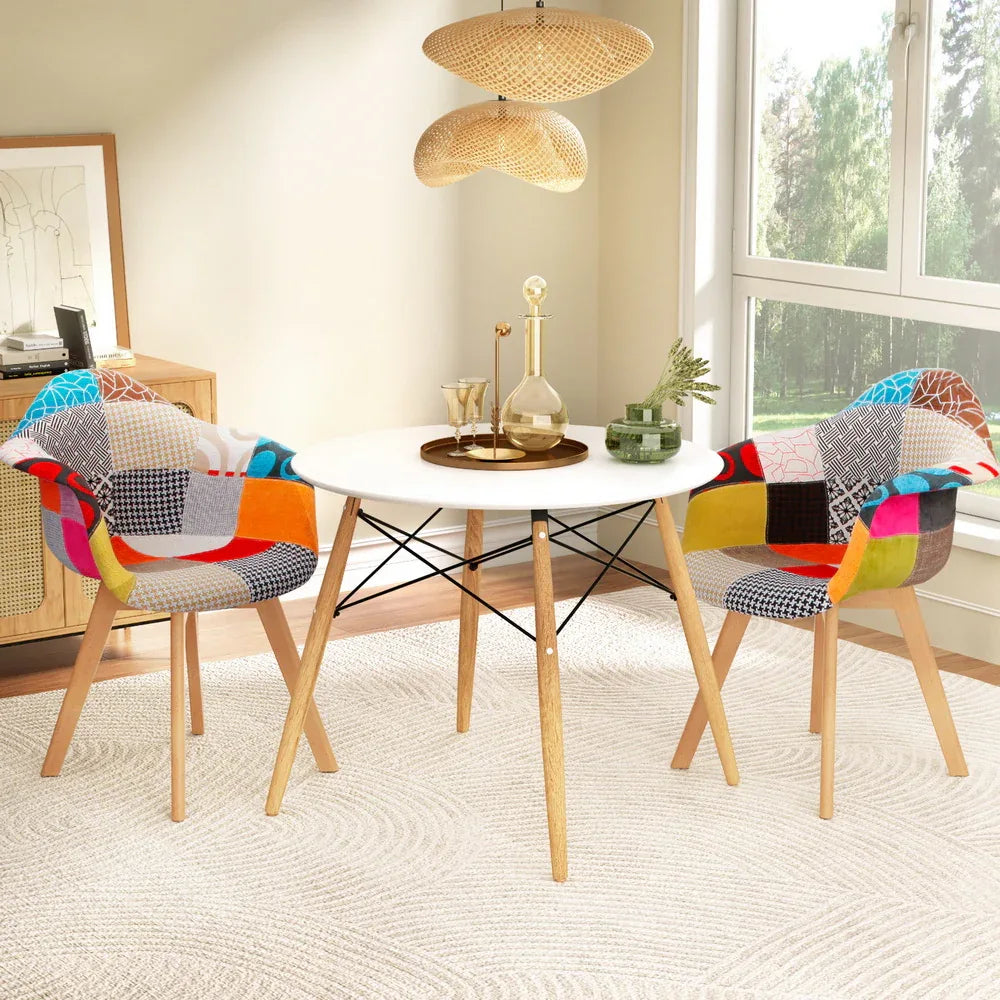 1 Artiss Dining Table and 2 Chairs Set DSW 90cm - Mekamart Australia