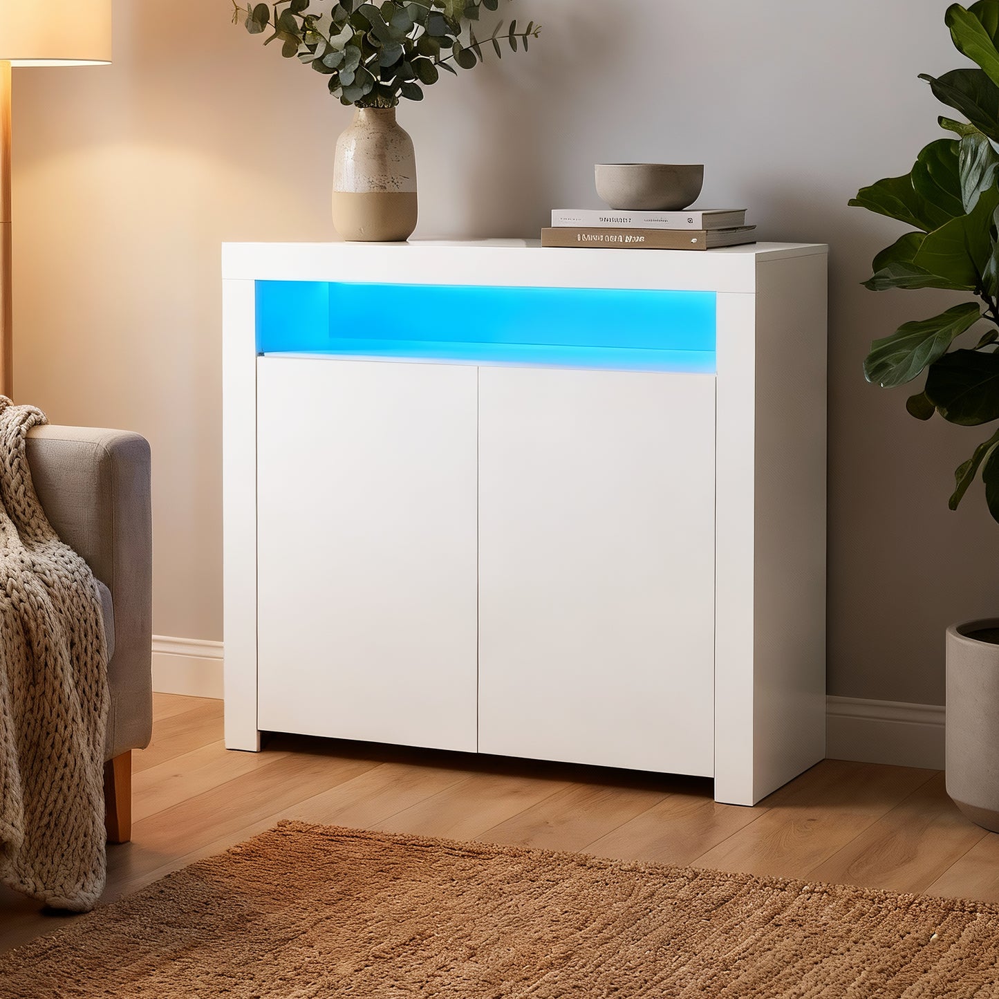 Artiss Buffet Sideboard LED - ARNO White