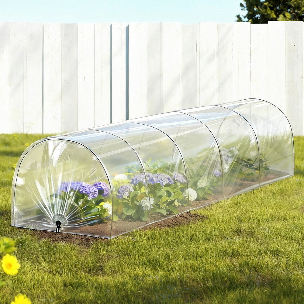 Green Fingers Mini Greenhouse 300x45x30cm Tunnel Clear PVC Steel Frame Portable