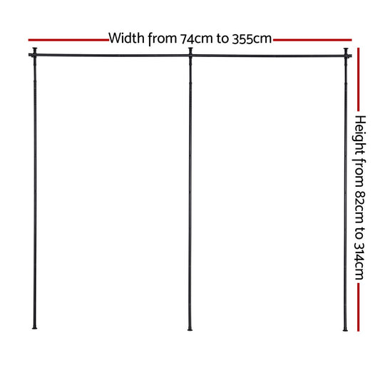 Artiss Room Divider Curtain Rod Extendable Black