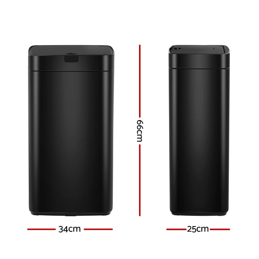 Devanti Motion Sensor Bin 45L Touchless Operation Noise-Free Kitchen