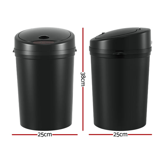 Devanti Sensor Bin Motion Rubbish Bins Kitchen Automatic Trash Can Black 9L