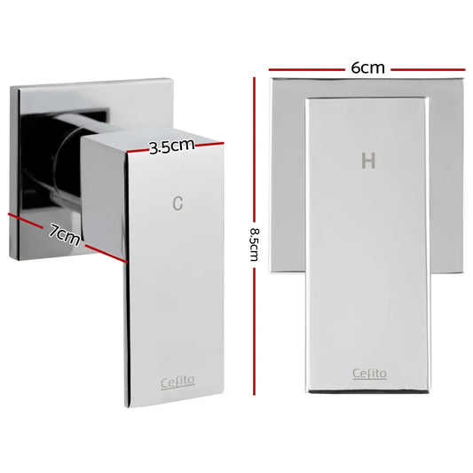 Cefito Shower Twins Tap Wall Bath Taps Brass Hot Cold Basin Bathroom Chrome - Mekamart Australia
