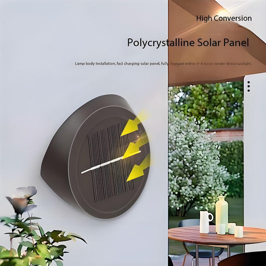 Solar Outdoor Wall Lights (2-Pack): IP44 Waterproof LED Sconces for Garden, Patio & Pathway Lighting(Warm light)