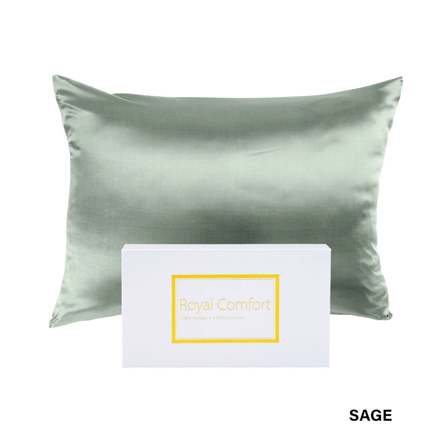 Royal Comfort Pure Silk Pillow Case 100% Mulberry Silk Hypoallergenic Pillowcase - Sage - Mekamart Australia