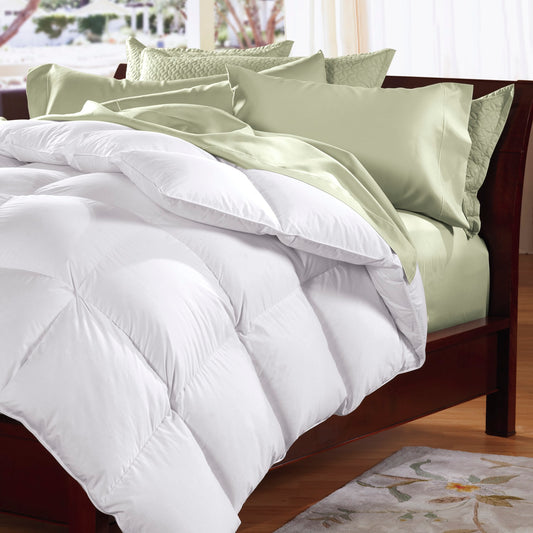500GSM Soft Goose Feather Down Quilt Duvet 95% Feather 5% Down All-Seasons - King - White