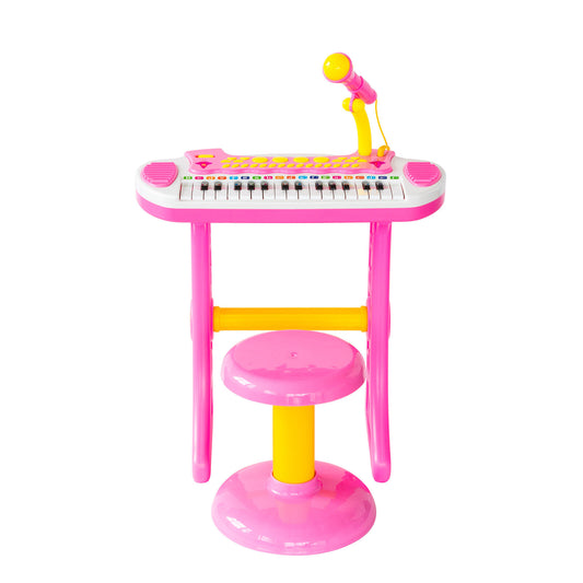 Children's Electronic Keyboard with Stand (Pink) Musical Instrument Toy