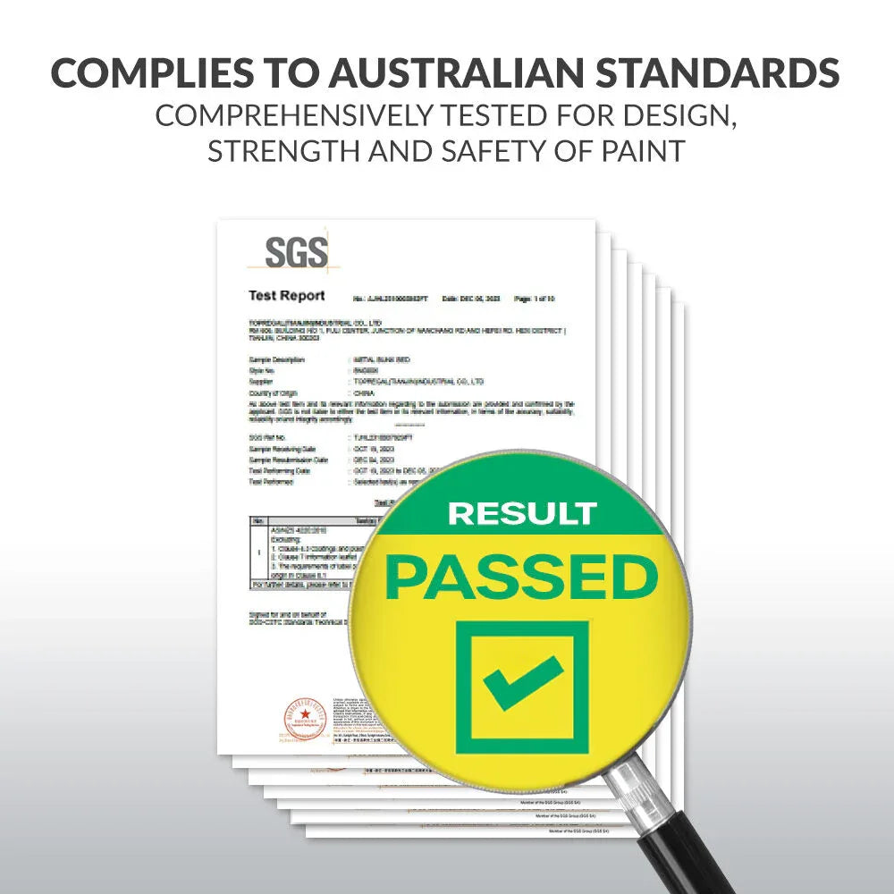 KINGSTON SLUMBER Single over Double Metal Bunk Bed Frame, Matte White - Mekamart Australia