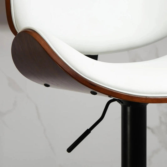 SERENITà European White Modern Bar Stools Swivel Bar Stool Chair Counter Height Barstool with 360 Degree Swivel Seat