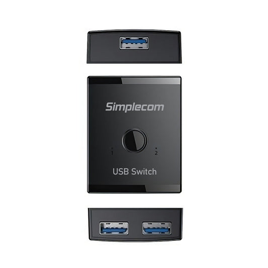 Simplecom KM125 Bi-Directional 2-Way USB 3.0 Switch 1 In 2 Out (2 In 1 Out) 5Gbps