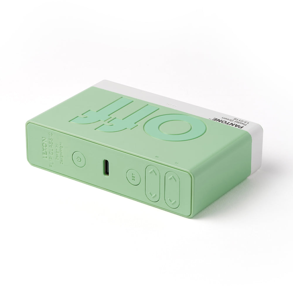 Lexon Flip Classic Reversible Alarm Clock PANTONE - Green