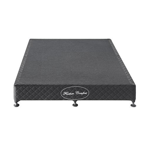Mattress Base Ensemble Double Size Solid Wooden Slat in Black with Removable Cover - Mekamart Australia