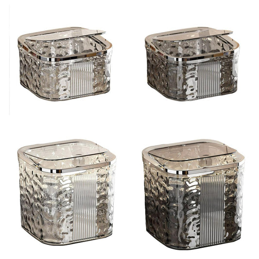 Desktop Mini Trash Can Small Waste Bin Storage Bucket for Office Kitchen Home - Grey-S