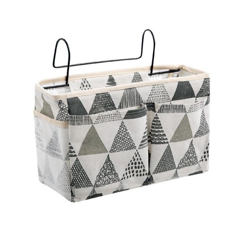 Hanging Bedside Storage Caddy with Pockets for Bunk Bed Dorm Couch Organizing - White