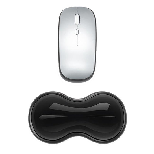 Large Green Silicone Keyboard Wrist Rest & Mouse Pad - Small Transparent Gray