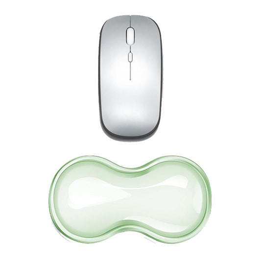 Large Green Silicone Keyboard Wrist Rest & Mouse Pad - Small Transparent Gray