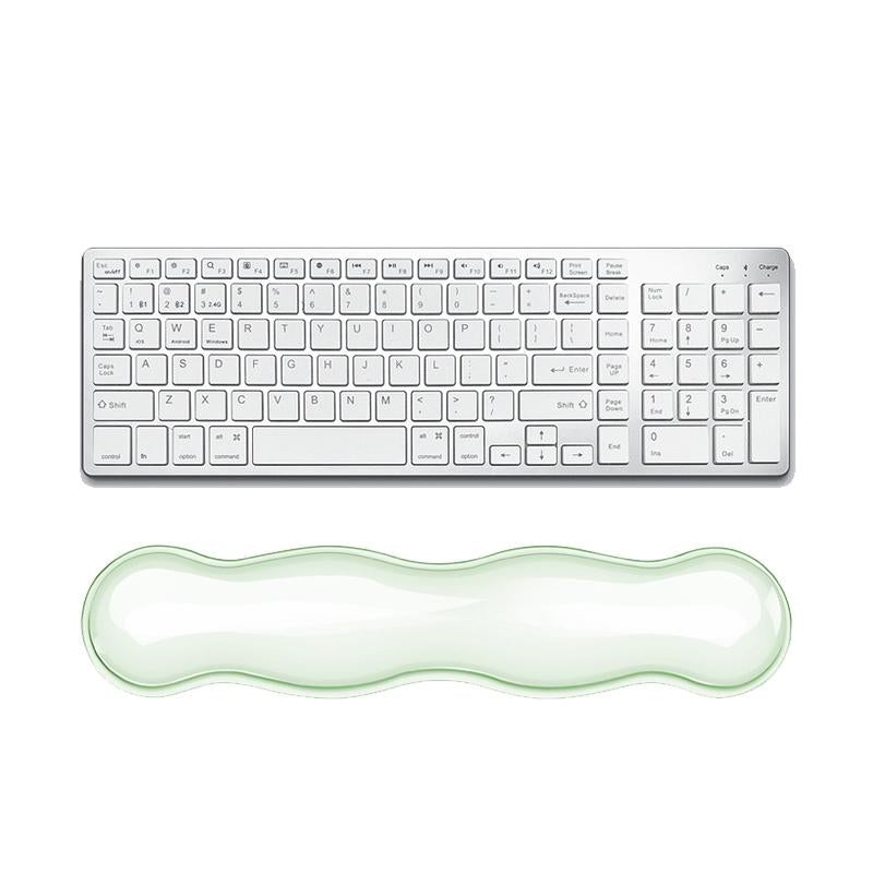 Large Green Silicone Keyboard Wrist Rest & Mouse Pad - Small Transparent Gray