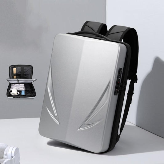 Men Gaming Backpack - Hard Shell Single-layer Silver