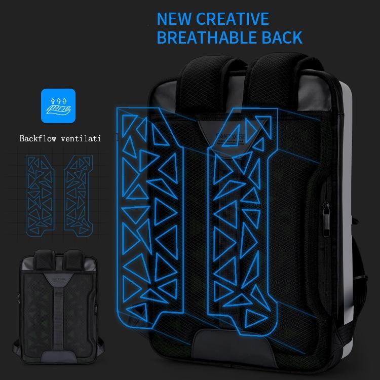 Men Gaming Backpack - Hard Shell Single-layer Silver