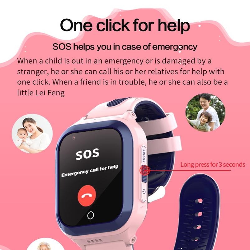 1.4 Inch 4G Gps + Wifi + Lbs Positioning Children Calling Watch With Sos Function - Black