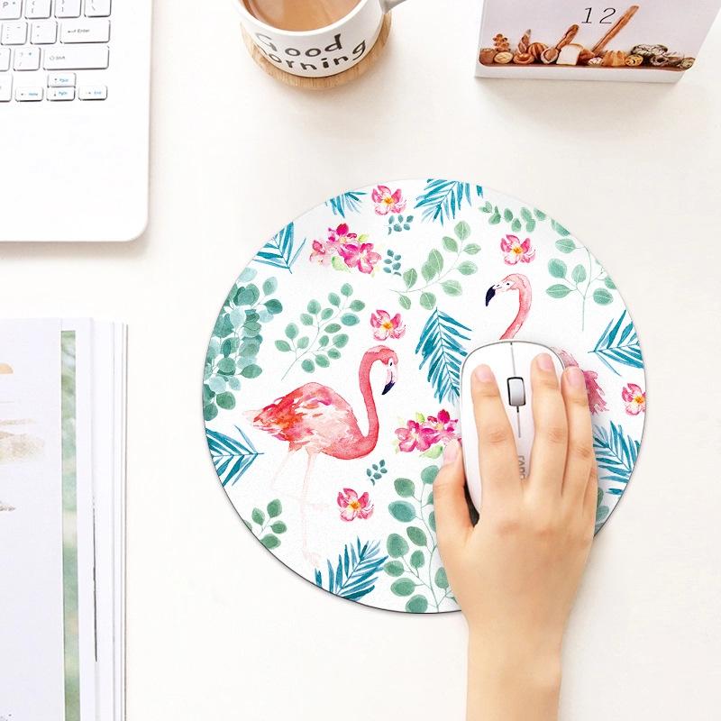 Flamingo Pattern Circular Mouse Pad 22Cm Diameter