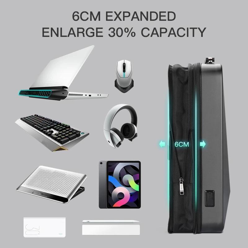 Waterproof Expandable Backpack with Usb Charging - Black Password Protected