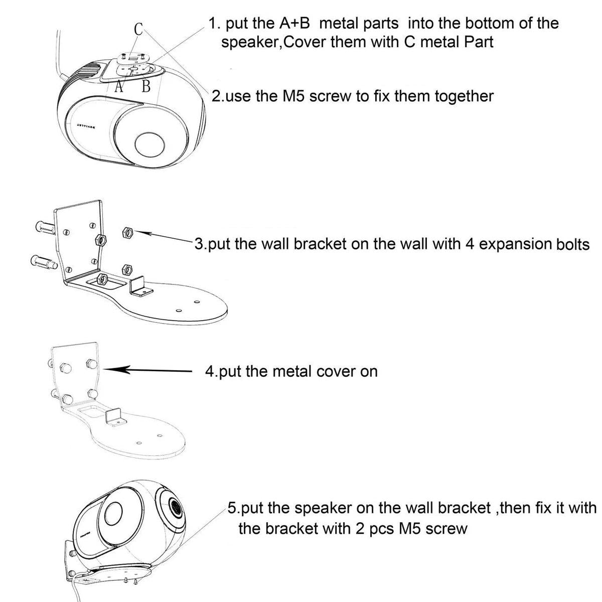 Wall Mount Bracket for Devialet Phantom Wireless Speaker