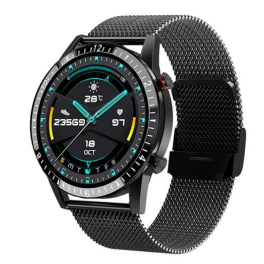 1.3 Inch Heart Rate / Blood Pressure / Blood Oxygen Monitoring Watch - Black Steel