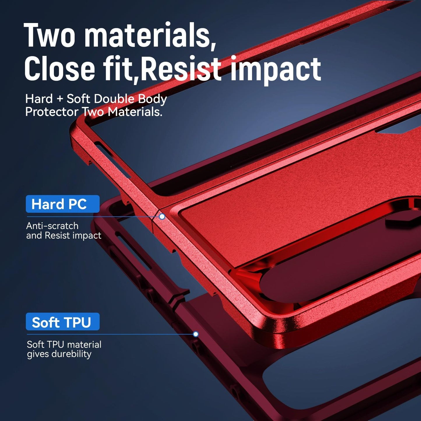 For Samsung Galaxy Z Fold4 5G Shockproof Pc Tpu Case - White + Pink