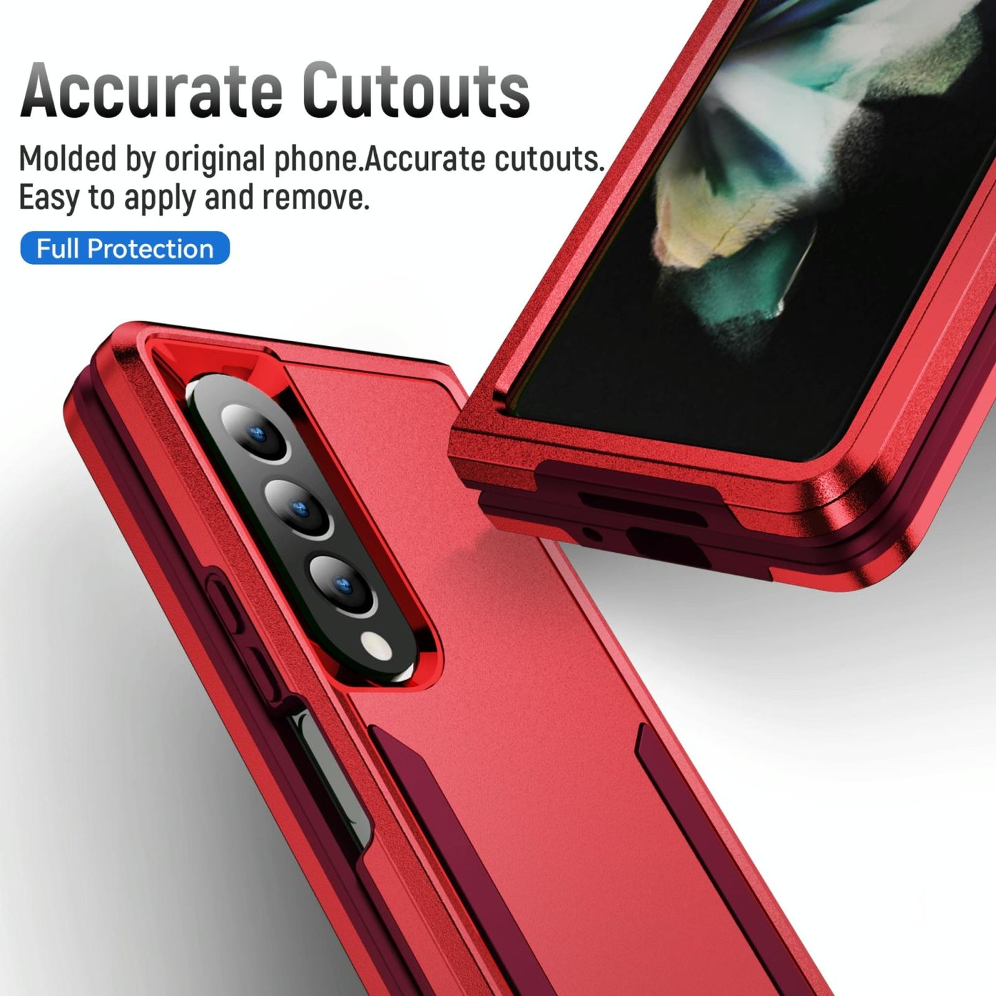 For Samsung Galaxy Z Fold4 5G Shockproof Pc Tpu Case - White + Pink