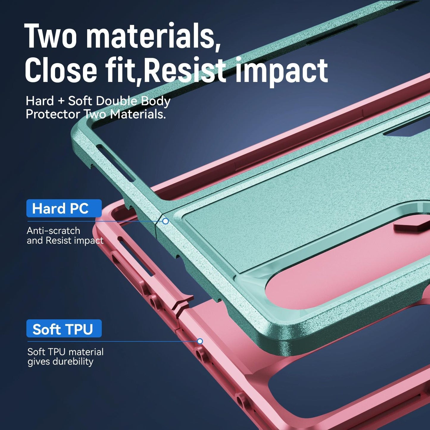 For Samsung Galaxy Z Fold4 5G Shockproof Pc Tpu Case - White + Pink