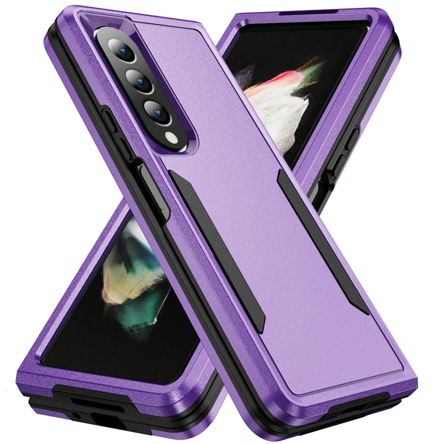 For Samsung Galaxy Z Fold4 5G Shockproof Pc Tpu Case - White + Pink