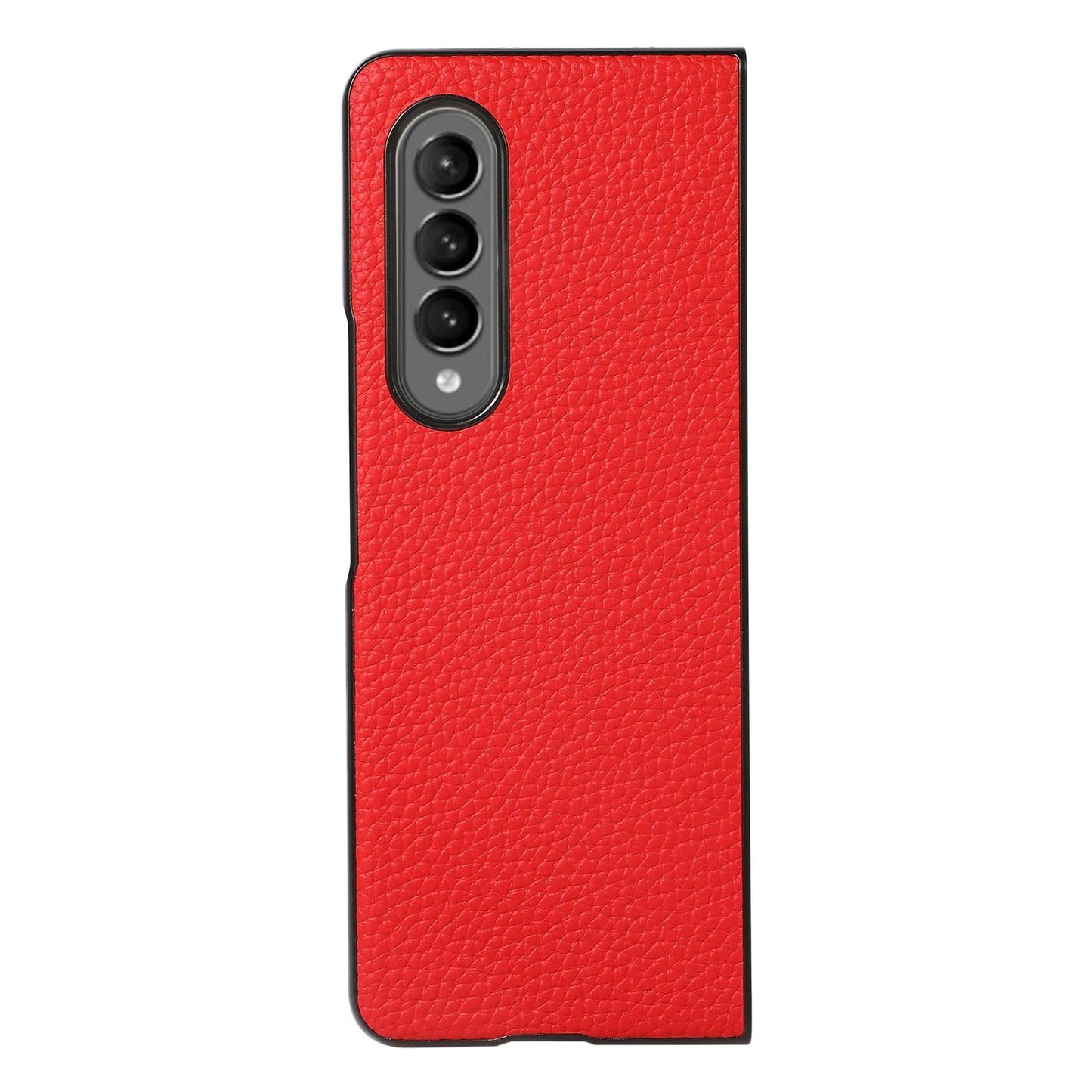 For Samsung Galaxy Z Fold4 5G Litchi Texture Case - Two Tone - Black