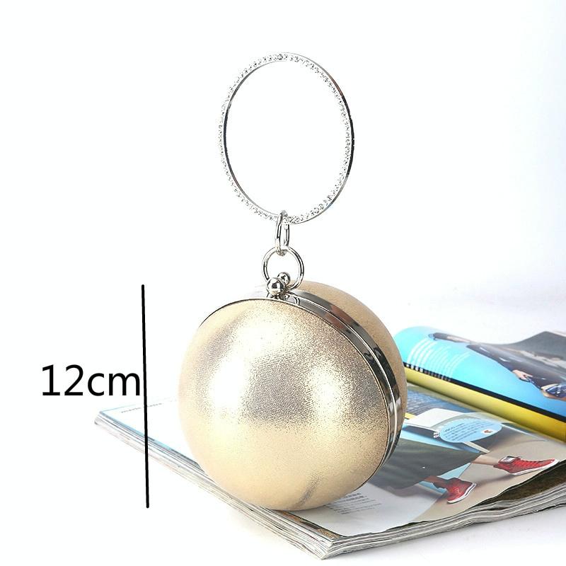 Chic Round Ball Clutch for Evening Events - Silver