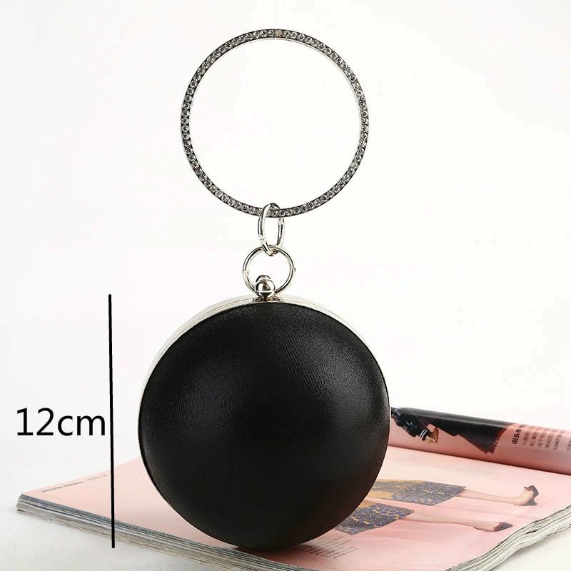Chic Round Ball Clutch for Evening Events - Silver