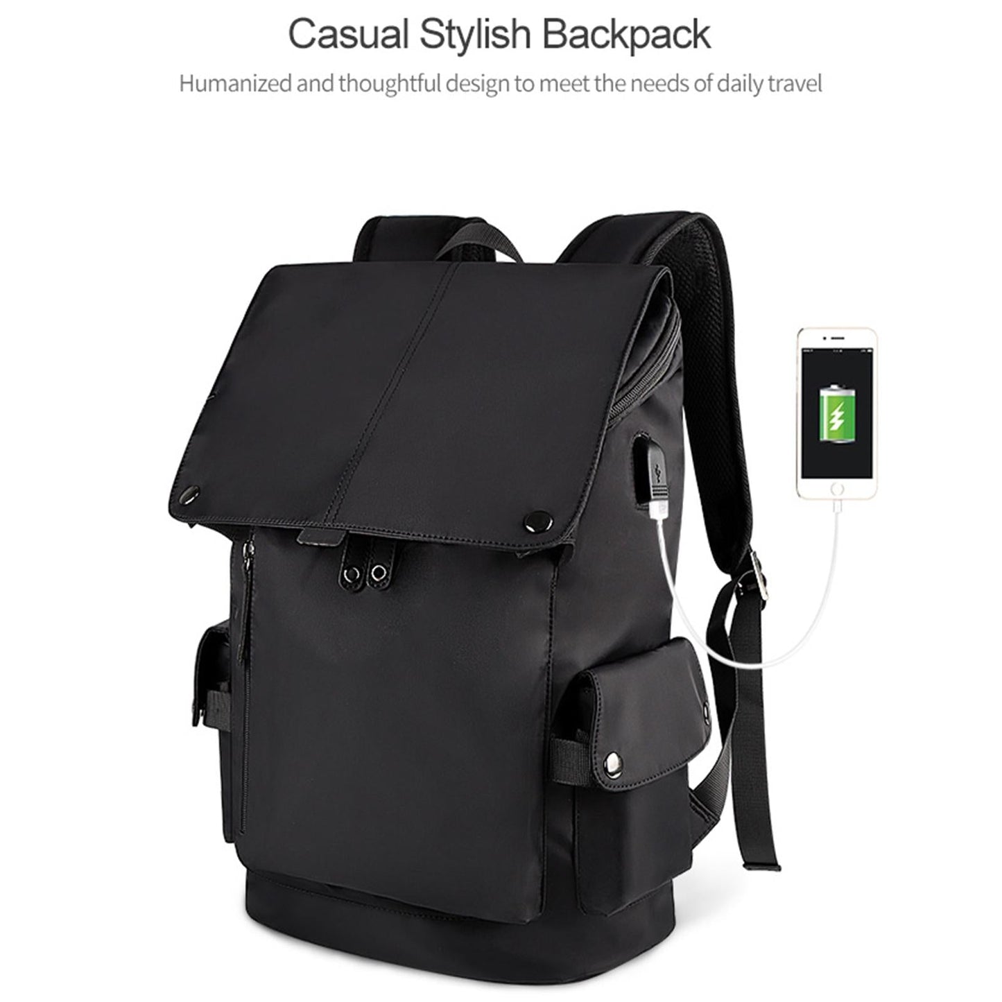Universal Laptop Backpack With Usb Port - 13-15.6 Inch Capacity - Wine Red