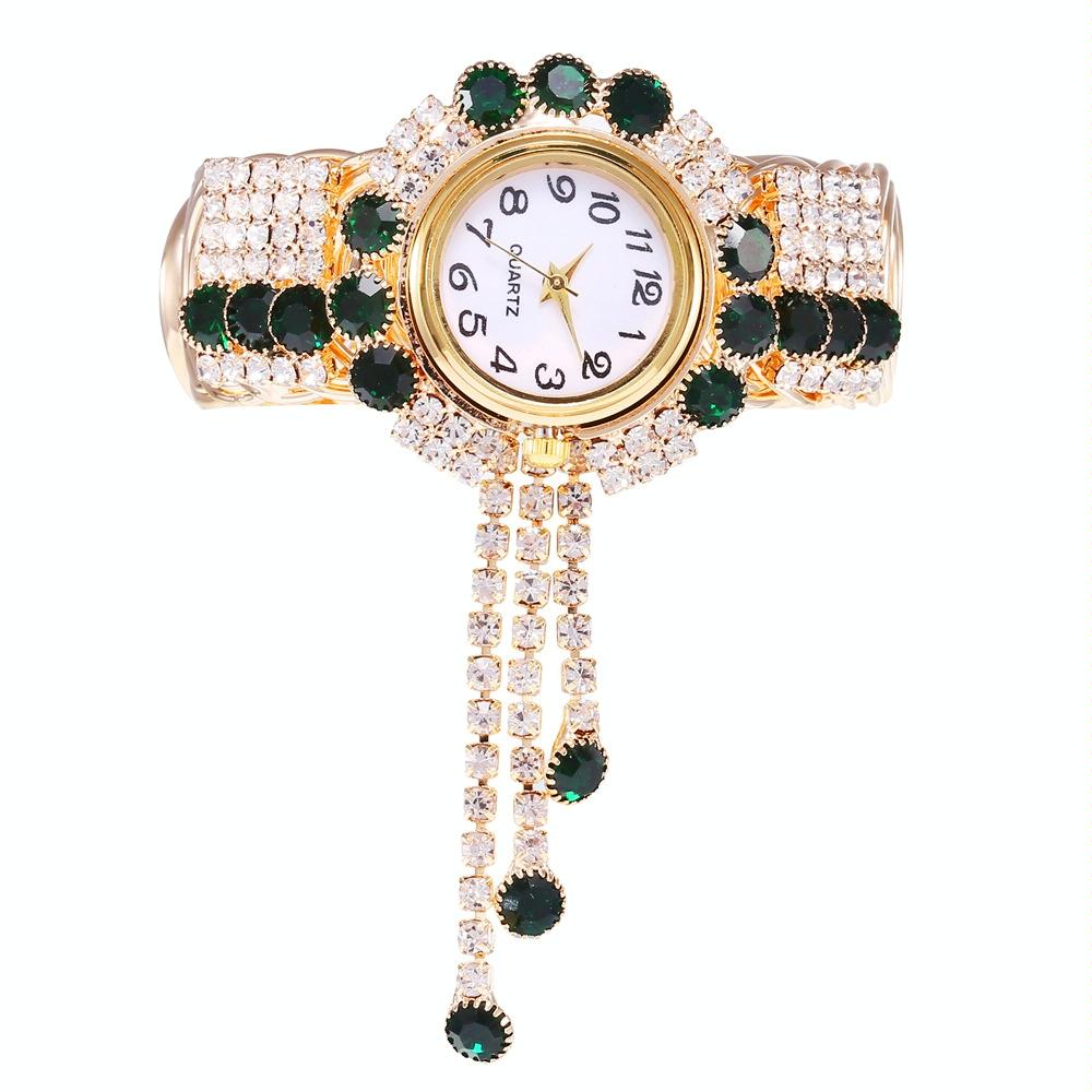 Diamond Pendant Quartz Bracelet Watch for Women - Wild and Unique - Green