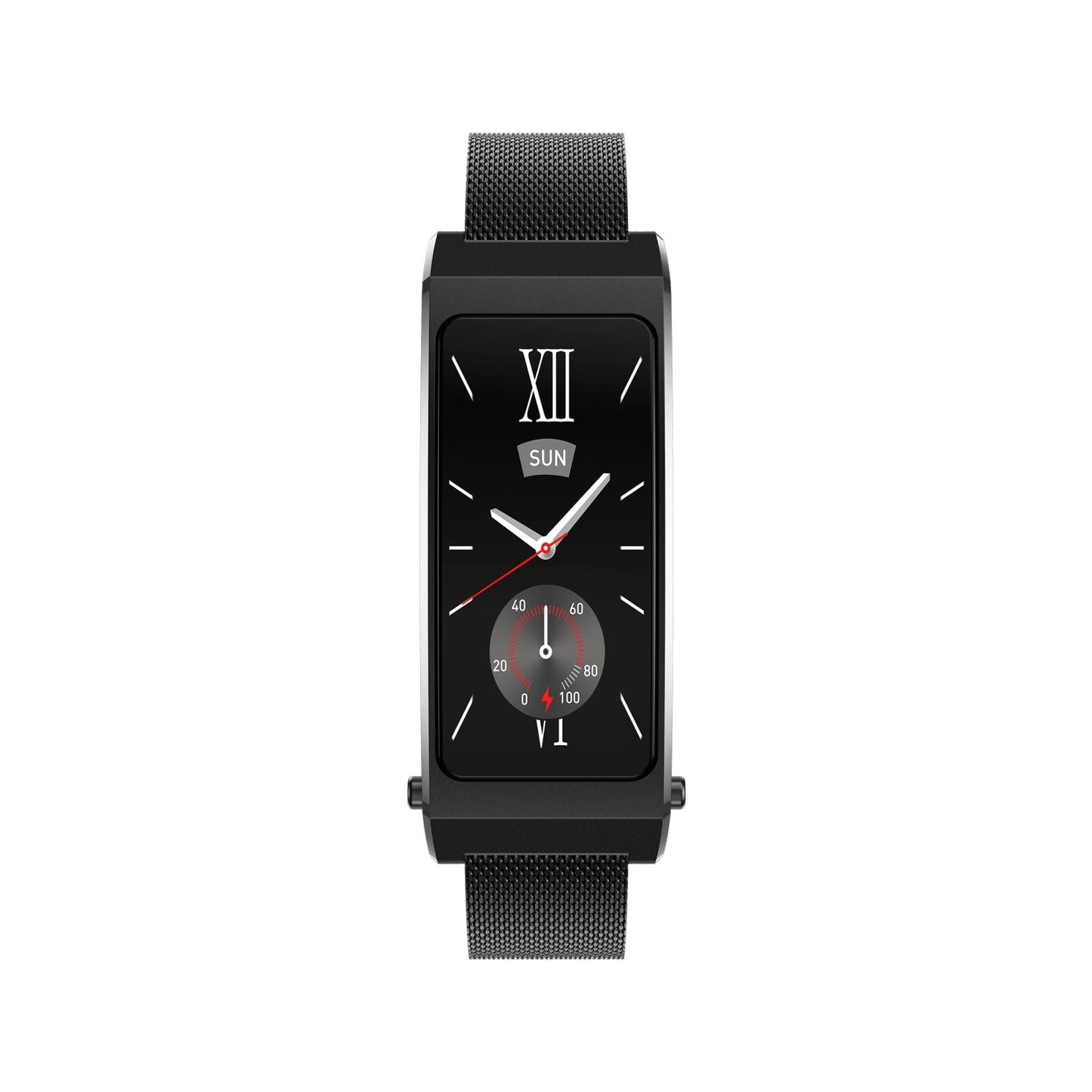 Smart Health Monitoring Bracelet With Bt Call And Leather Strap - Black Leather Strap