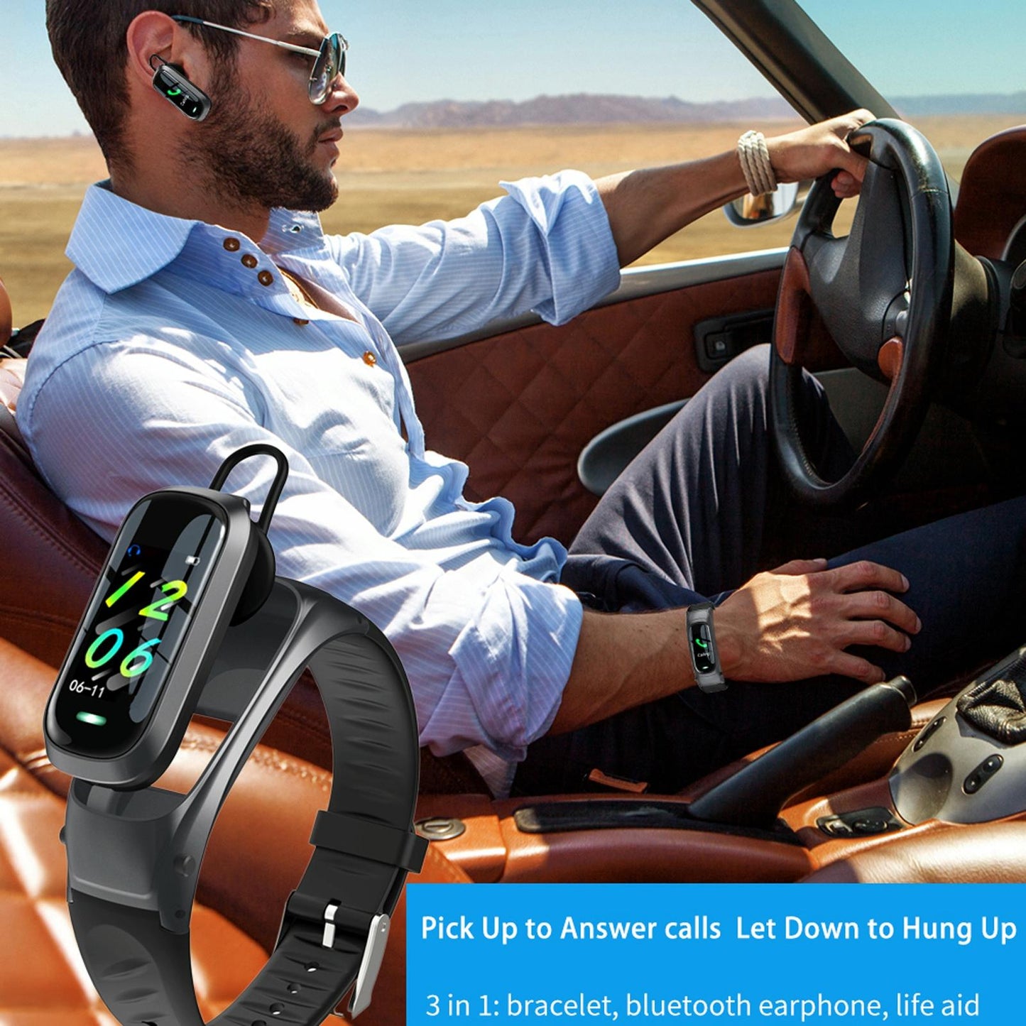 Smart Bracelet With Ai Voice Sleep & Heart Rate Monitoring Call Rejection - Gold