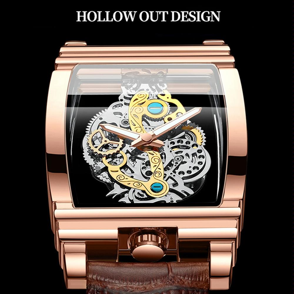 Waterproof Luminous Business Watch for Men - Gear Hollow Outdoor - Full Gold Steel Belt