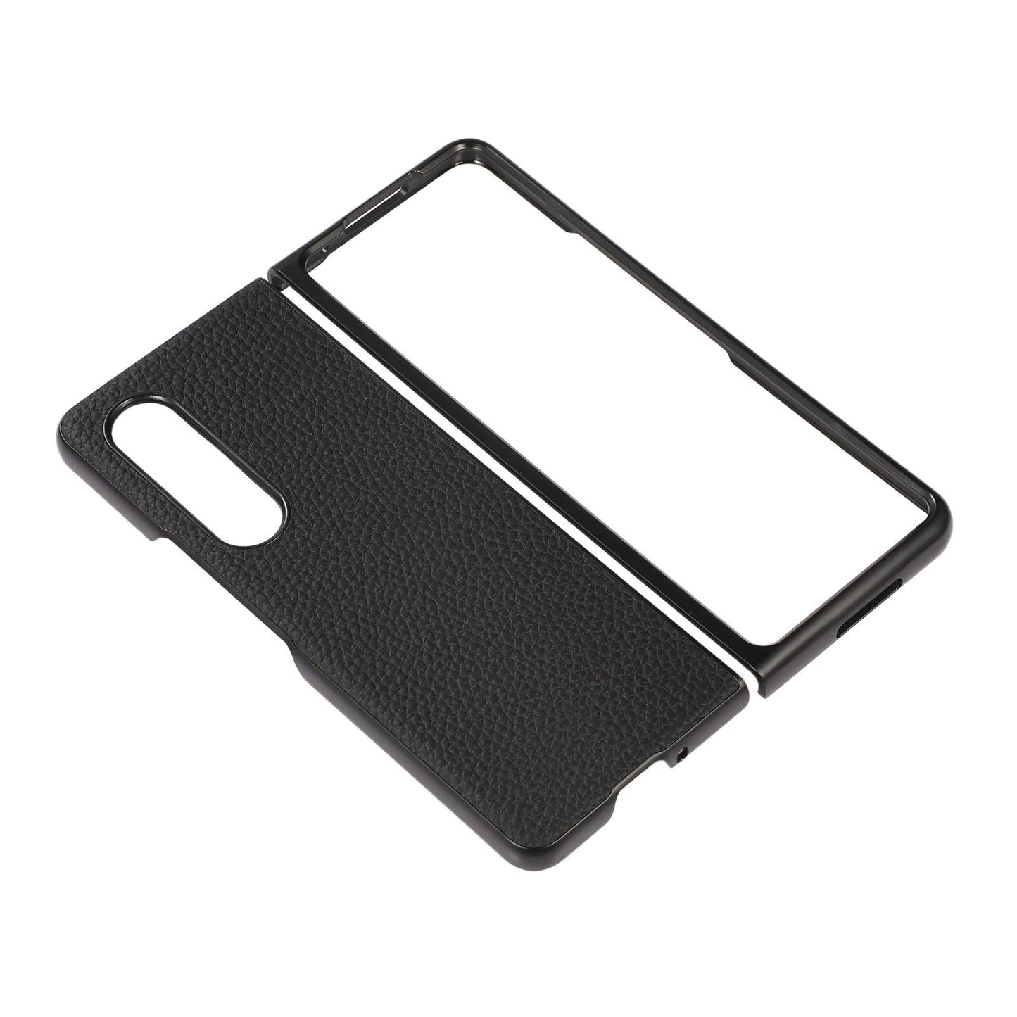 For Samsung Galaxy Z Fold4 5G Litchi Texture Case - Two Tone - Red