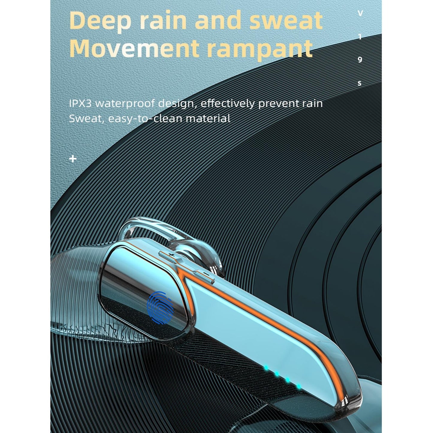 Business Style Bluetooth 5.0 Earphone with Fingerprint Touch - Silver