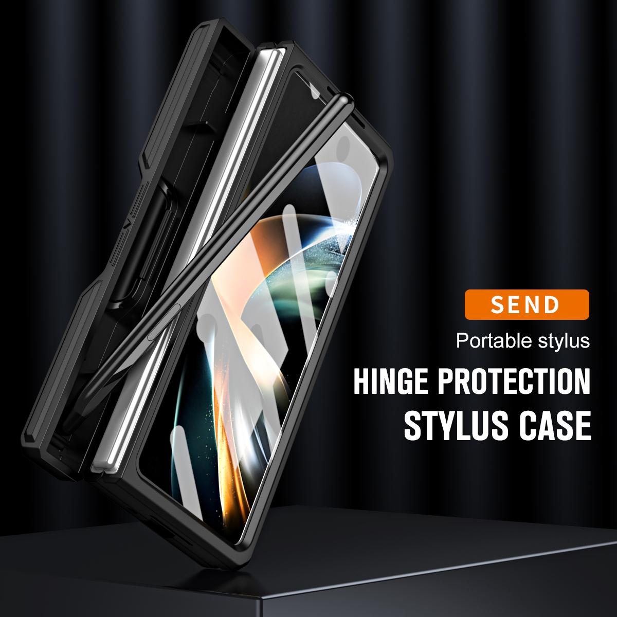 For Samsung Galaxy Z Fold4 5G Shockproof Tpu Pc Case With Pen - Gold