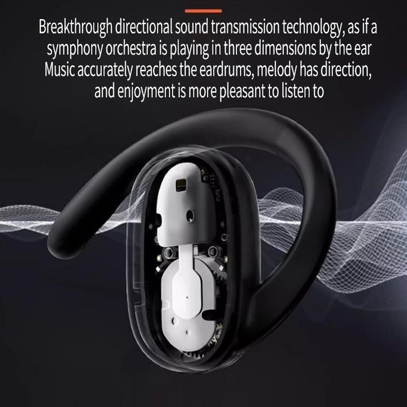Wireless Stereo Earphones with Charging Case - Hanging Ear Design - White