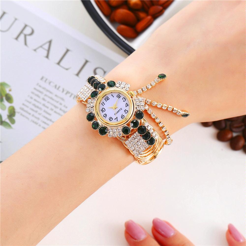 Diamond Pendant Quartz Bracelet Watch for Women - Wild and Unique - Blue